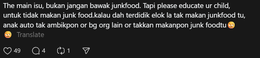Comment on bringing snack to school (3)