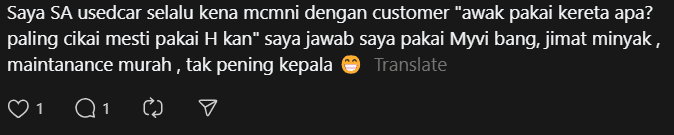 Comment on driving myvi only (1)