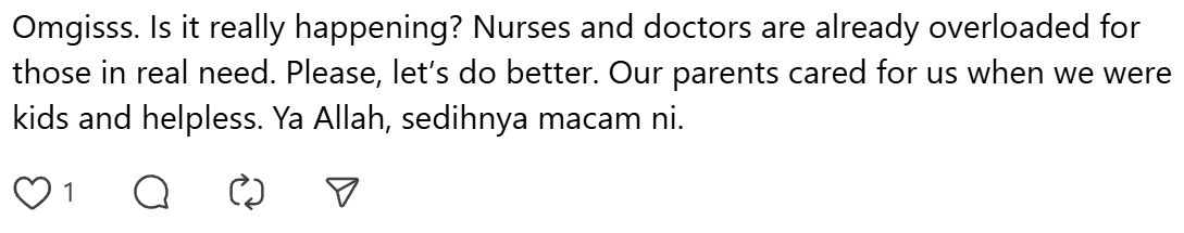 Comment on sending parents to hospital (1)