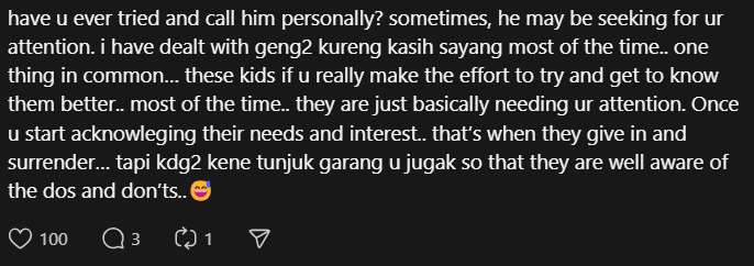 Comment on teacher asking help (2)