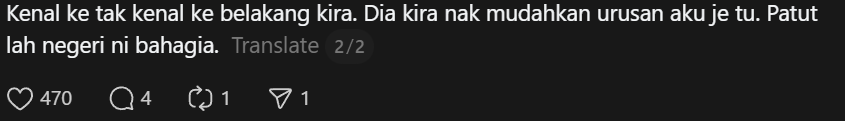 Comment on Terrenganu being happy (1)