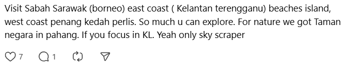 comment on tourist say Malaysia nothing to do (1)
