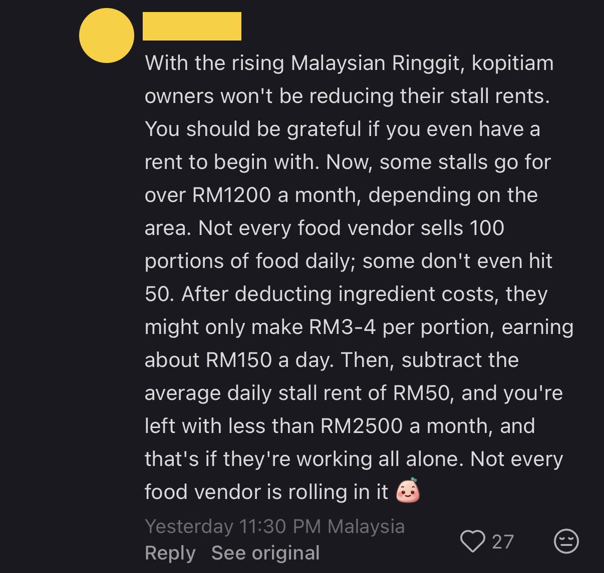 Comment01_'Ringgit's So Strong, When Will Food Prices Drop?'