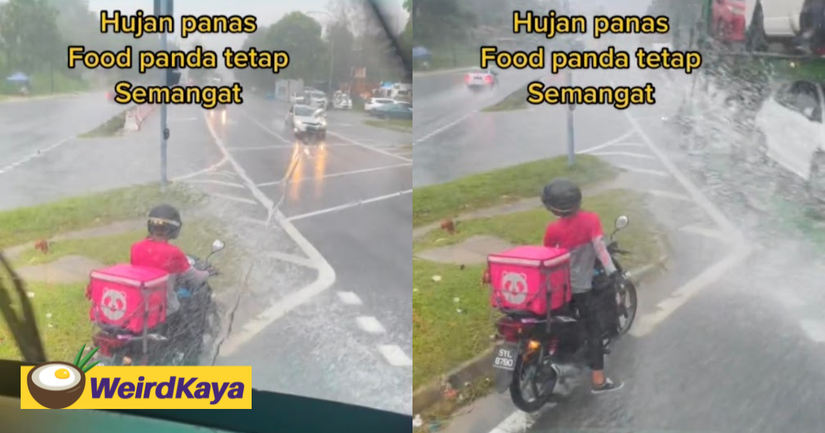 Clip of foodpanda rider dancing in the rain is sure to put a smile on your face | weirdkaya