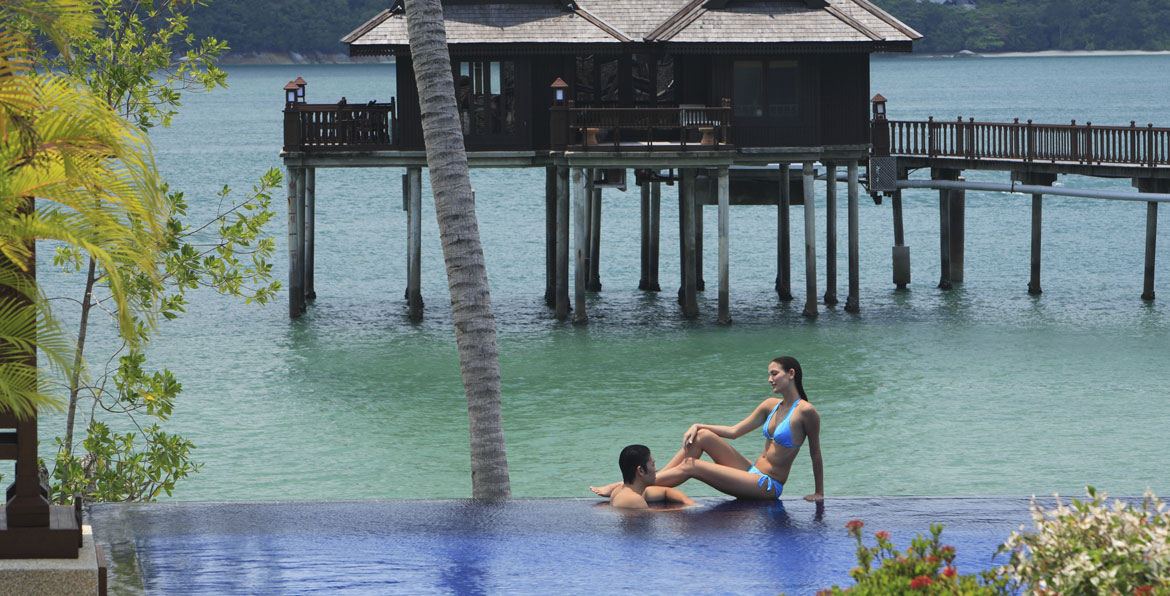 Couple enjoying at pangkor island