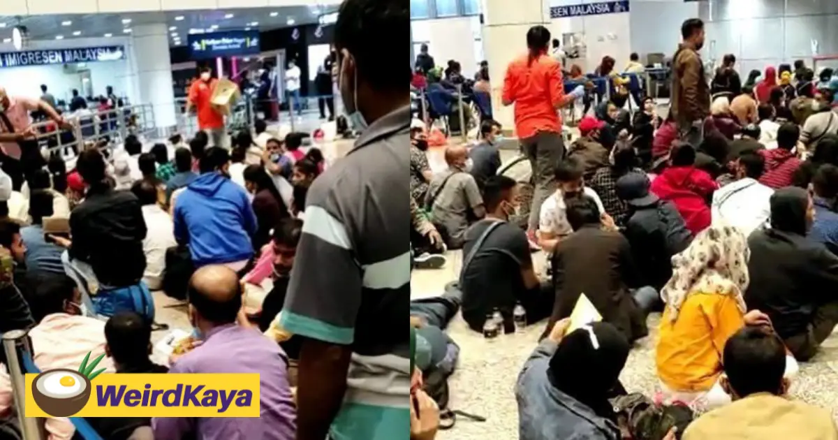 Horde of immigrants crowd at klia while awaiting for their flight home | weirdkaya