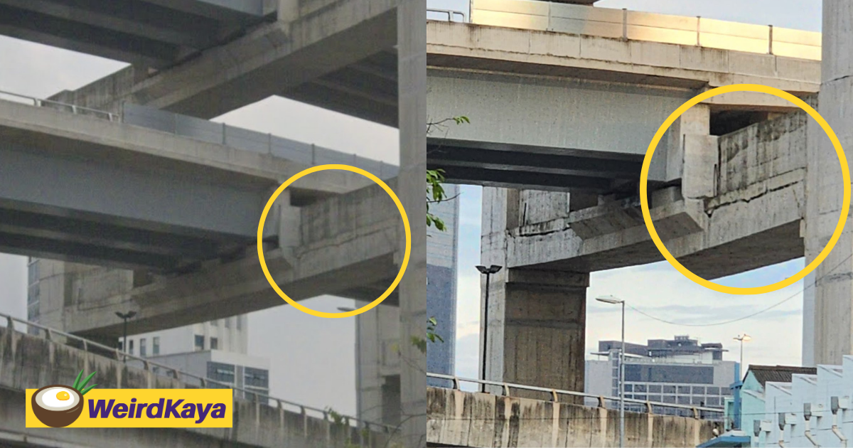 Crack on kl flyover seemingly worsens over month, raises public concern over potential collapse | weirdkaya