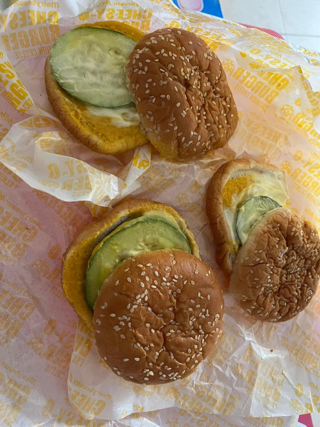 Cucumber-only burgers