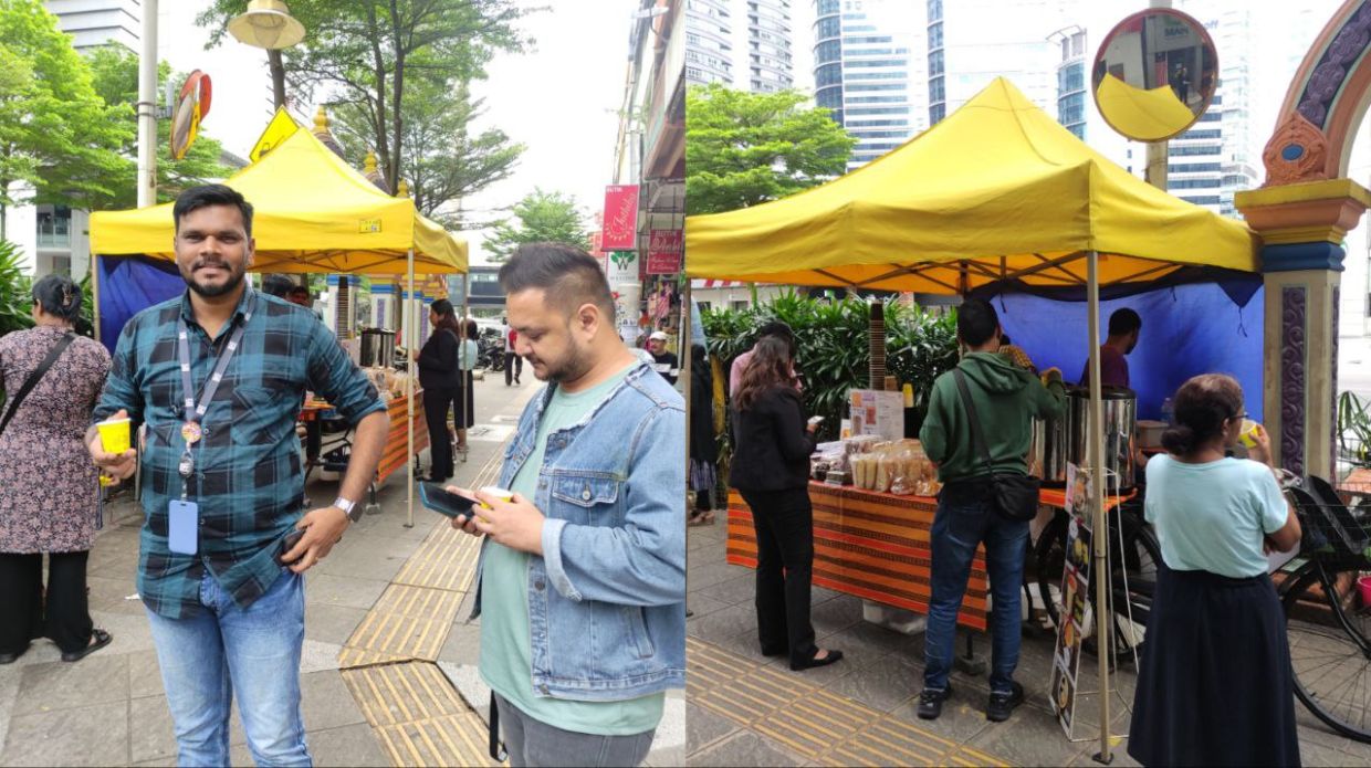 Customers lining up for kavi's masala tea