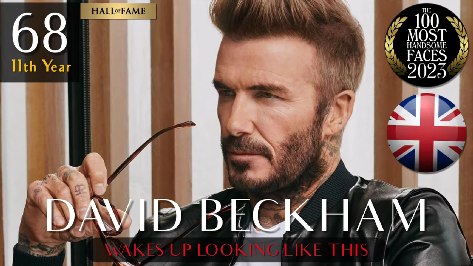 David beckham ranked 62 in the '100 most handsome faces list'
