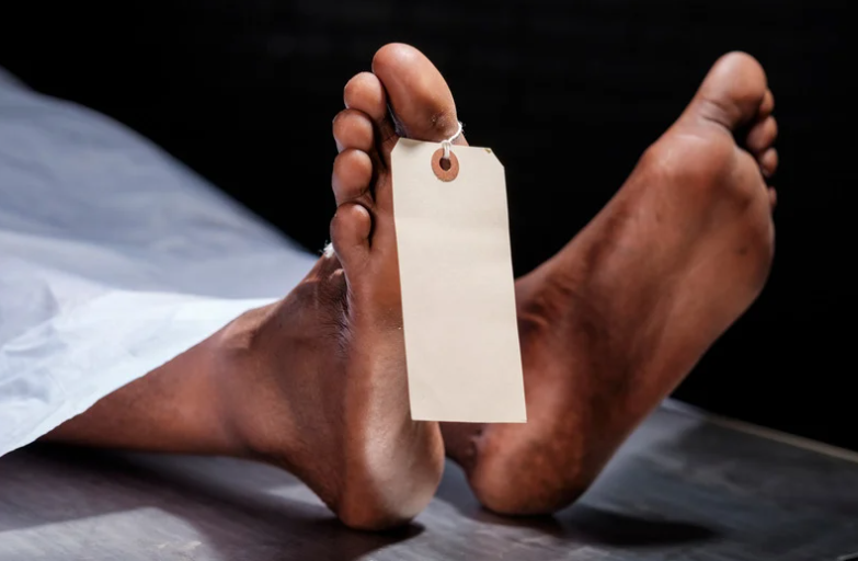 dead body with tag