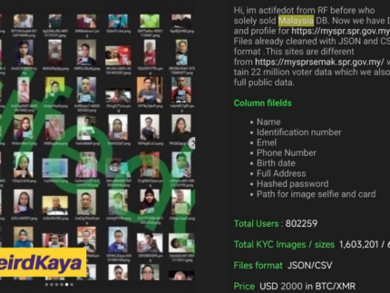 Details Of 800,000 M'sian Voters Allegedly Leaked From mySPR Website And Sold Online