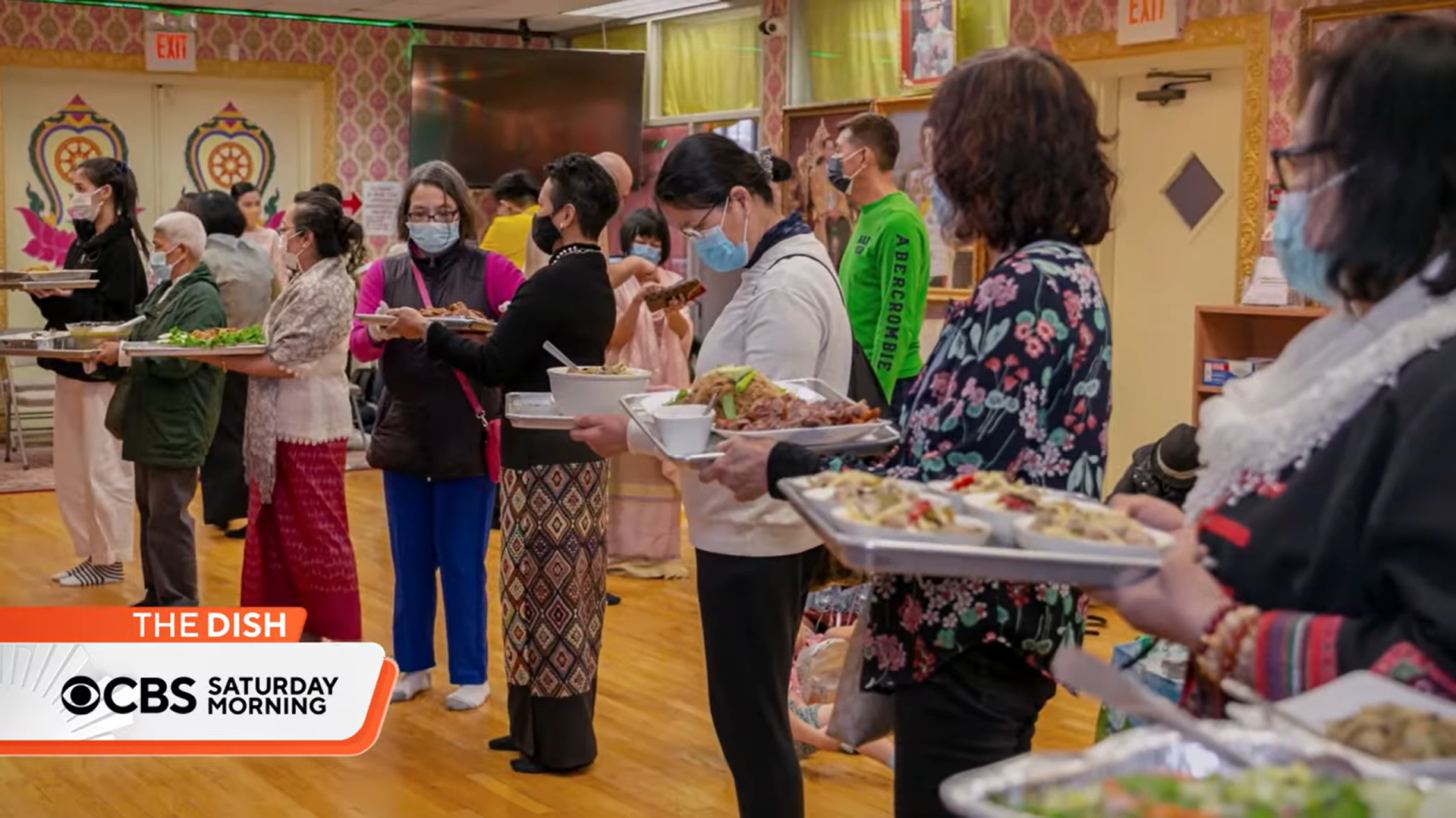 Devotees at buddhist temple in elmhurst