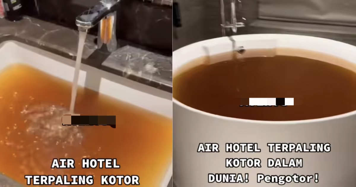 'filthiest water ever! ' — m'sian influencer shocked by dark brown tap water at melaka hotel | weirdkaya