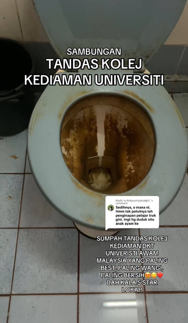 Dirty toilet condition at sabah dormitory