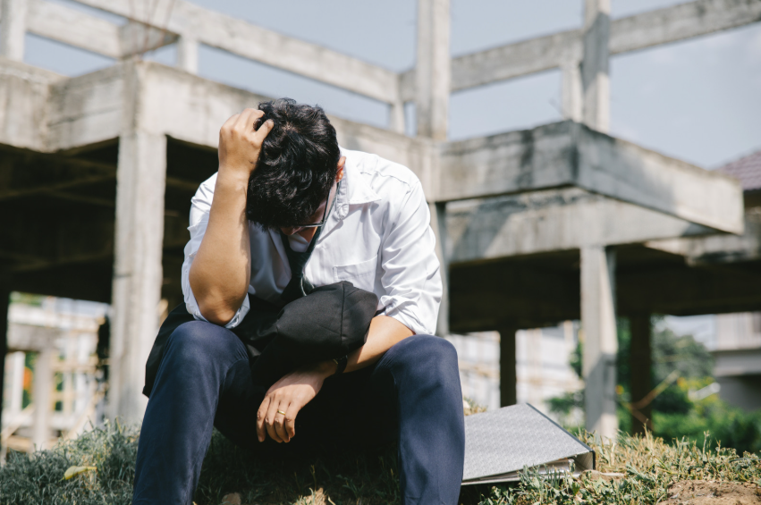distressed jobless man