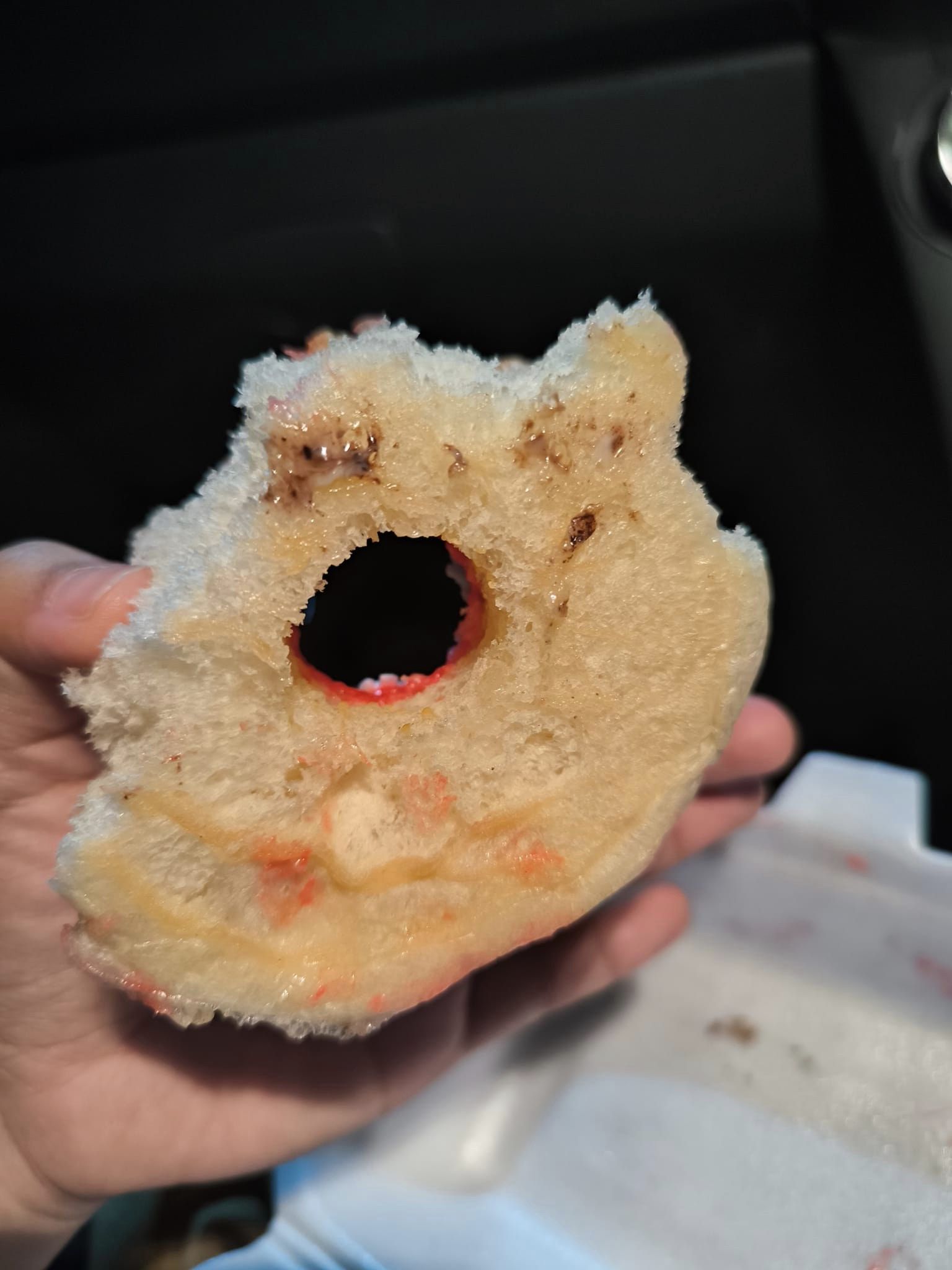 Donut which is actually burger bun with a hole
