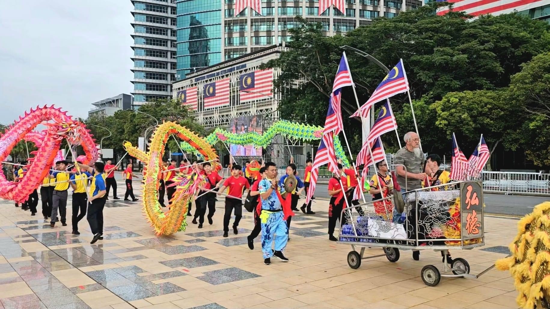 Dragon and lion flag