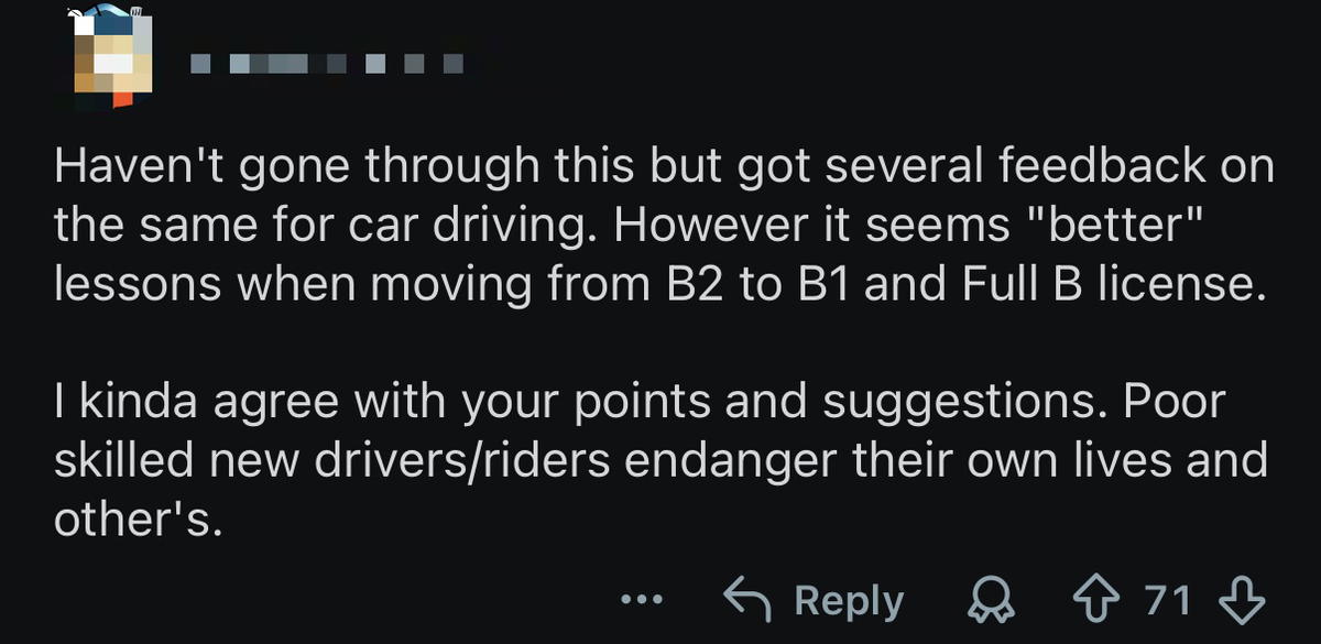 'Is It Just A Scam?' — US Expat Rants About Poor Standards, Equipment At M'sian Driving Schools comment 1