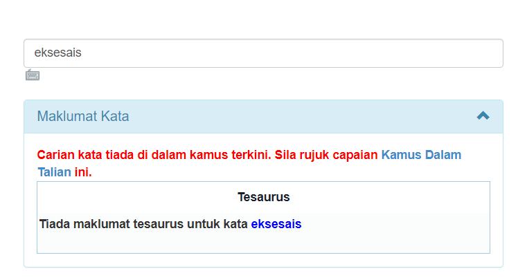 'eksesais' not found in dbp