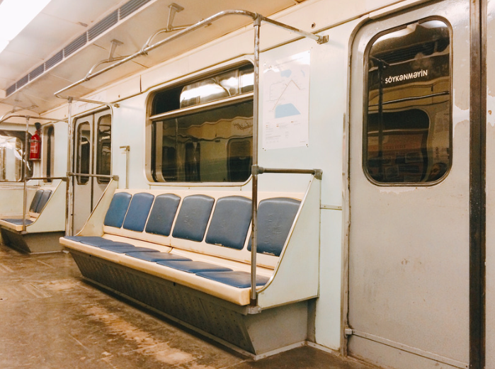 Empty seats on the train