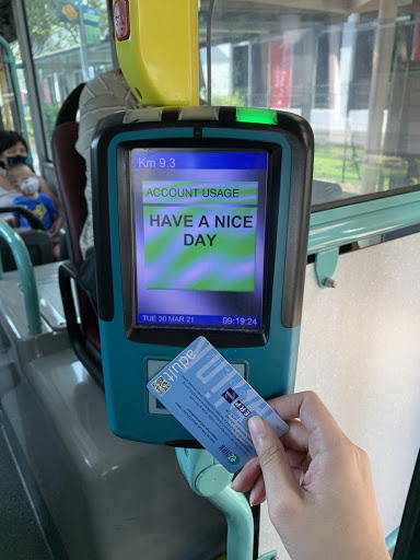 Ez-Link card being used