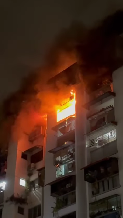 Few units at cheras flat caught fire