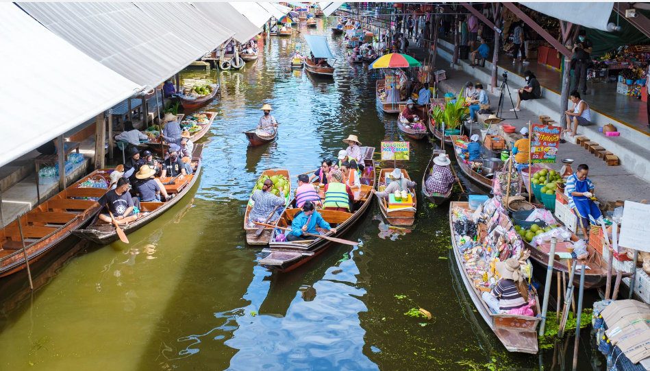 Floating market in thailand