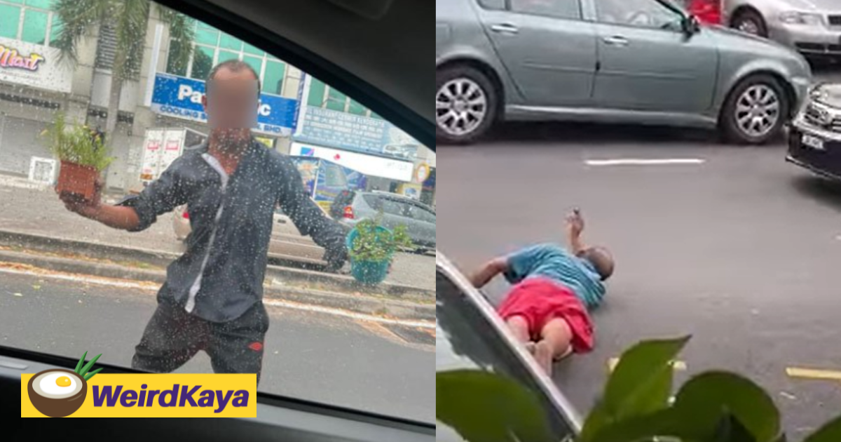 [video] netizens warn of beggar who throws flower pots if they refuse to give alms | weirdkaya
