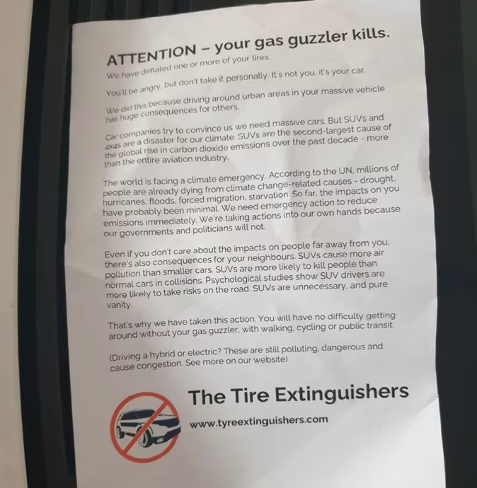 Flyer left by Benjamin Chia on SUVs