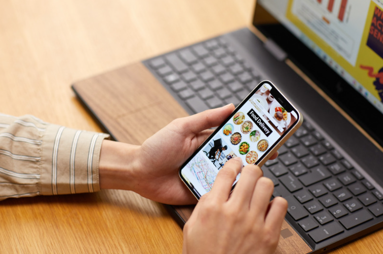 food delivery on phone