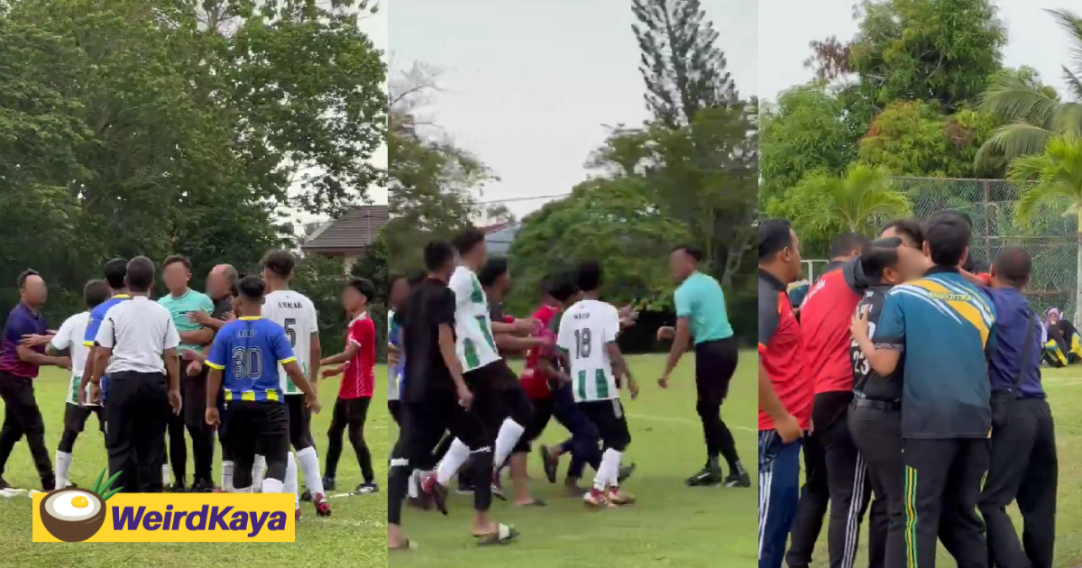 Football players attack referee during match in alor setar | weirdkaya