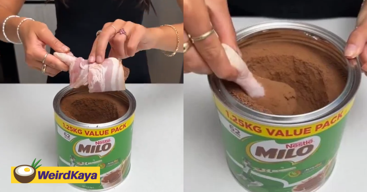 Foreigner use milo to marinate her bacon-roasted chicken, netizens triggered | weirdkaya