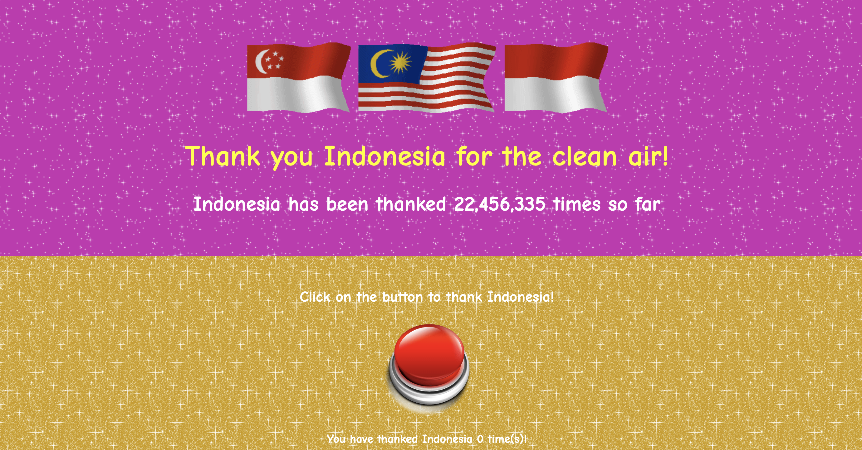 Front page of parody site %22thankyouindoforthecleanair'