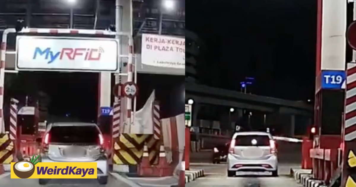 Frustrated myvi driver rams rfid barrier gate after several failed attempts | weirdkaya