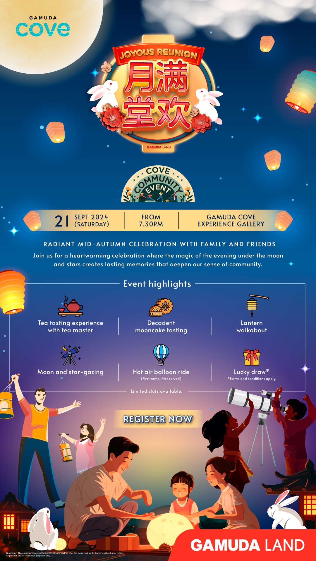 Fly to the moon this mooncake festival with hot air balloon rides & enjoy more fun activities at gamuda cove’s joyous reunion! | weirdkaya