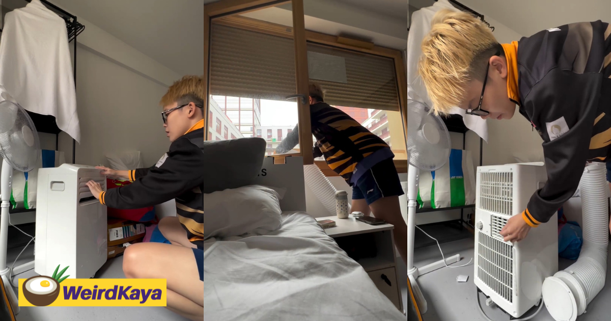 Goh jin wei sets up her own aircond inside her room to deal with paris heatwave | weirdkaya