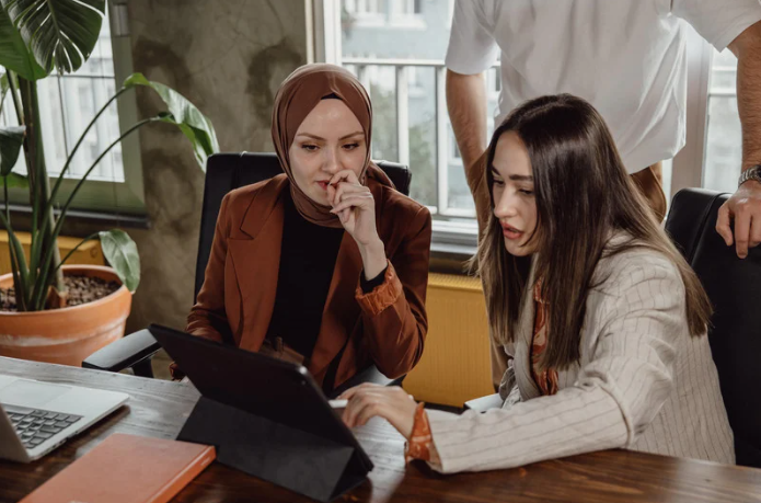 Group of female staff at the office