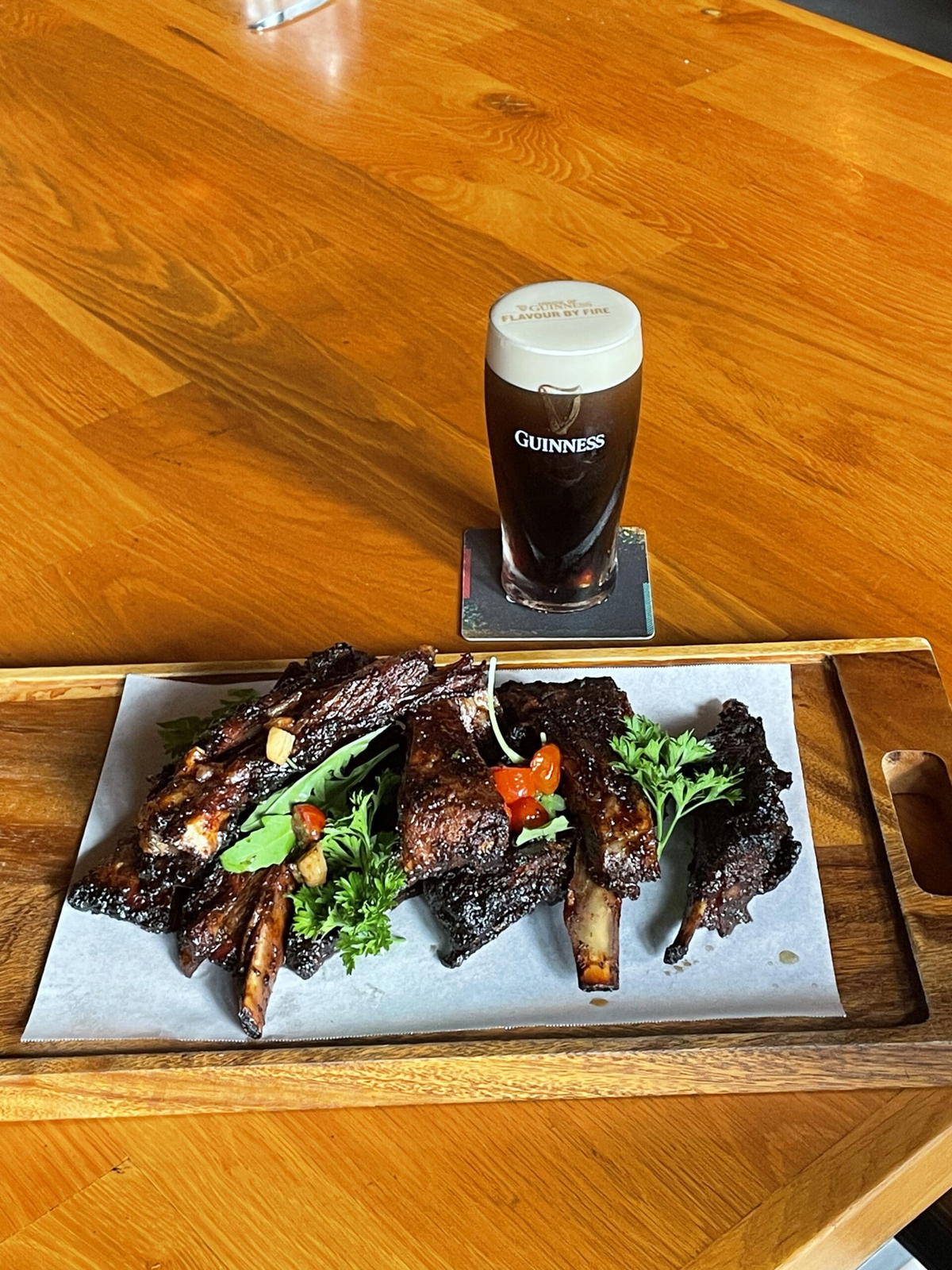 Guinness infused lamb ribs