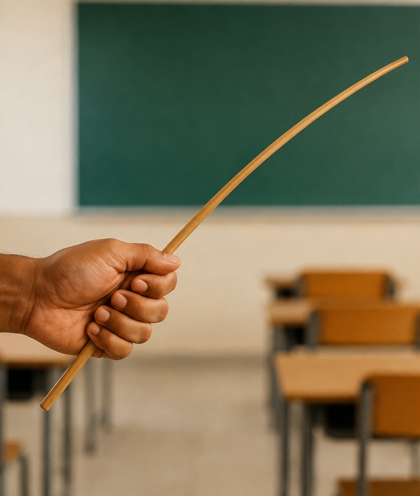 hand holding a cane