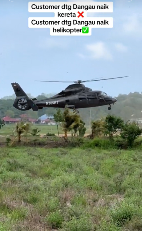 Helicopter lands at dangau langkawi