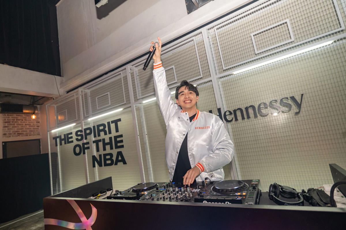 Hennessy x nba - dj perry kuan spinning for the audience. He will spin again on 1 june