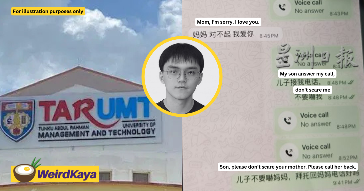 ‘I’m Sorry, I Love You’ — 21yo TAR UMT Student Sends Final Text To Mum Before Falling To His Death