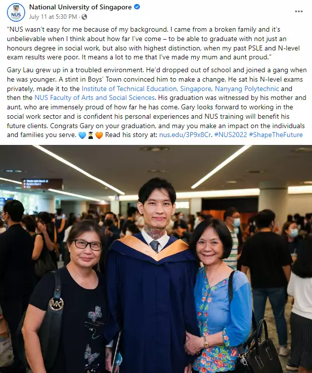 Reformed sg gangster graduates from nus with highest distinction in social work degree | weirdkaya