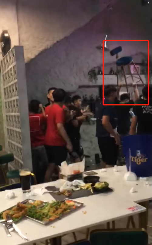 [video] group of youths caught brawling viciously at a bar with glass bottles and chairs | weirdkaya