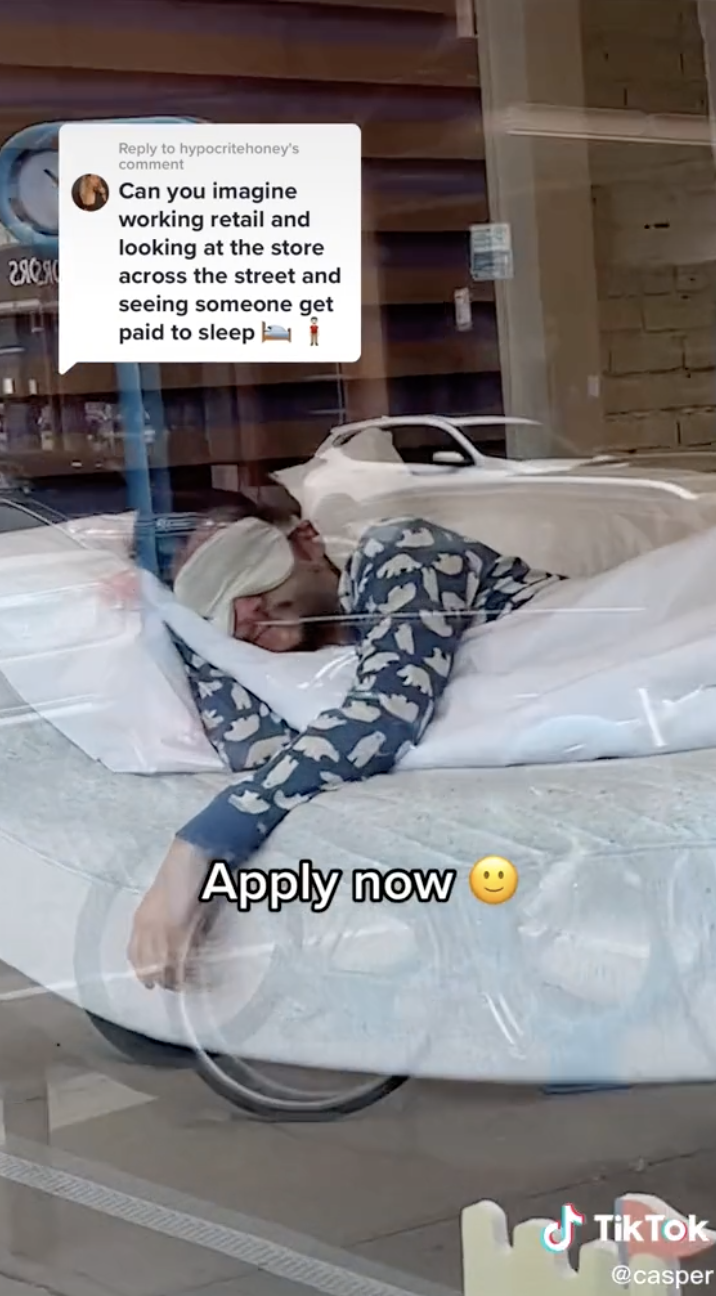 This mattress company is looking for people to sleep on the job & we're dying to be hired already