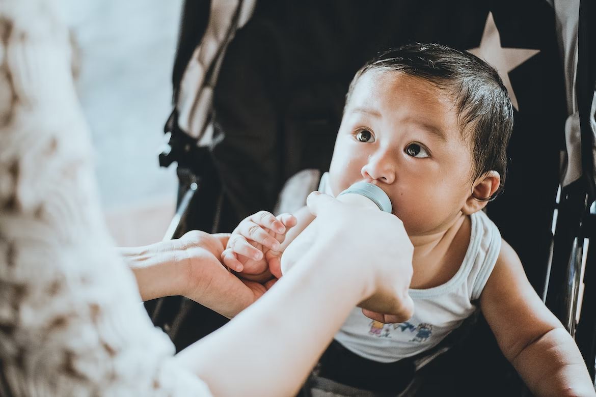 Baby drinking milk