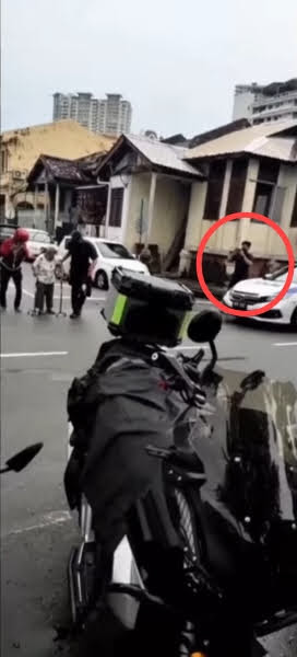 Kindly police officer lifts up senior woman  across the road and pays for her meal