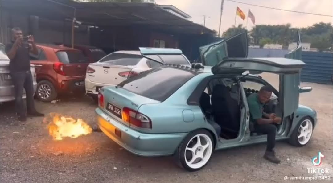 M'sian man converts his proton wira into an imitation tesla