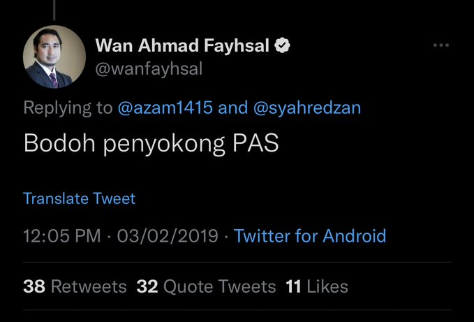 Wan ahmad fayhsal wan ahmad kamal's old tweet